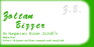 zoltan bizzer business card